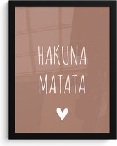Fotolijst incl. Poster - Spreuken - Hakuna matata - Quotes - 30x40 cm - Posterlijst