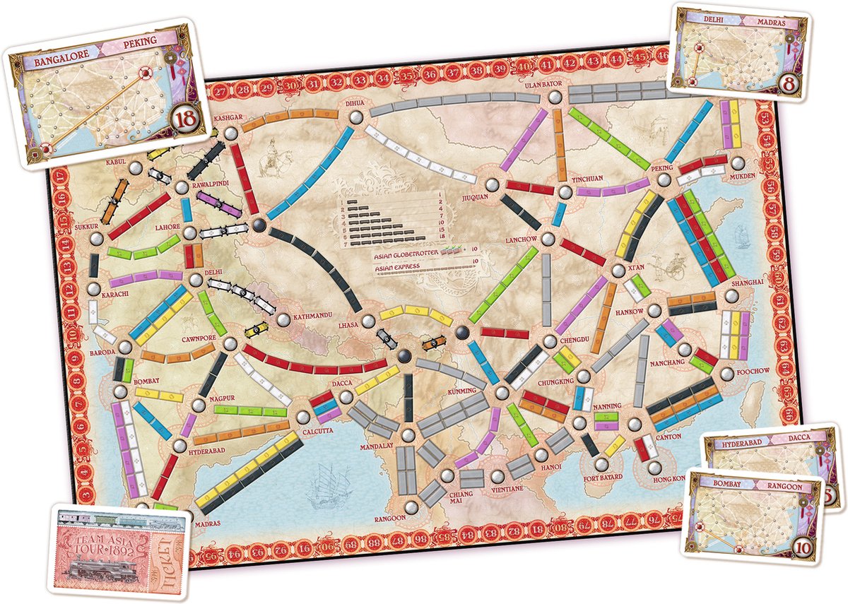 Ticket to Ride Asia - Uitbreiding - Bordspel - 6 Spelers — afbeelding 6