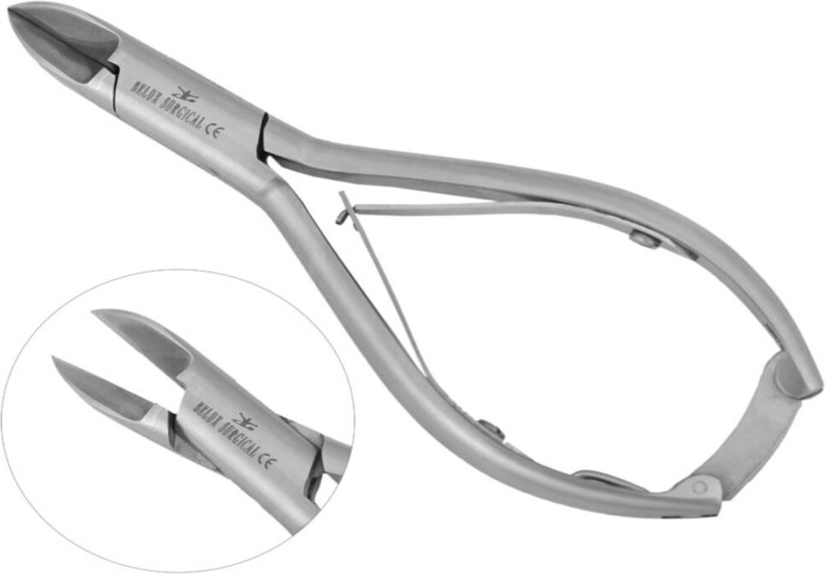 Goedkoopste Belux Surgical Instruments / NagelKnipper Gebogen met dubbel scharnier Manicure & Pedicure - RVS - 14 cm