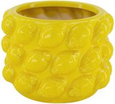 Citroenen pot - geel - 18x18x13 cm - bloempot geel