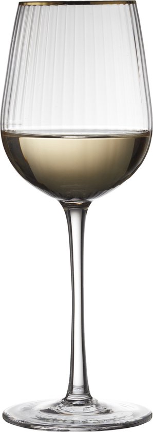 Lyngby Glas - Verre à vin vin blanc Palermo bord doré (lot de 4) - Verres à vin