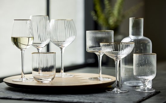 Lyngby Glas - Verre à vin vin blanc Palermo bord doré (lot de 4) - Verres à vin
