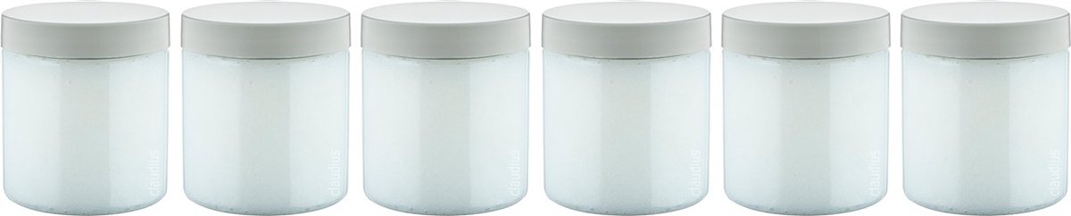 Goedkoopste Luxe Verzorgende Bodyscrub-Gel Touch of Tropical - 400 gram - Pot met witte deksel - set van 6 stuks - Hydraterende Lichaamsscrub