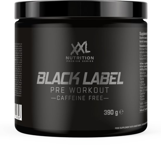 XXL Nutrition Black Label – Pre Workout – Raspberry – 390 gram Sinaasappel 390 gram