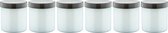 Luxe Verzorgende Bodyscrub-Gel Berken - 400 gram - Pot met zwarte deksel - set van 6 stuks - Hydraterende Lichaamsscrub