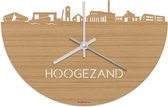 Skyline Klok Hoogezand Bamboe hout - Ø 40 cm - Stil uurwerk - Wanddecoratie - Meer steden beschikbaar - Woonkamer idee - Woondecoratie - City Art - Steden kunst - Cadeau voor hem - Cadeau voor haar - Jubileum - Trouwerij - Housewarming -