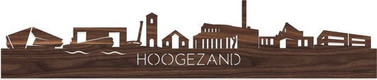 Skyline Hoogezand Notenhout - 100 cm - Woondecoratie - Wanddecoratie - Meer steden beschikbaar - Woonkamer idee - City Art - Steden kunst - Cadeau voor hem - Cadeau voor haar - Jubileum - Trouwerij - WoodWideCities