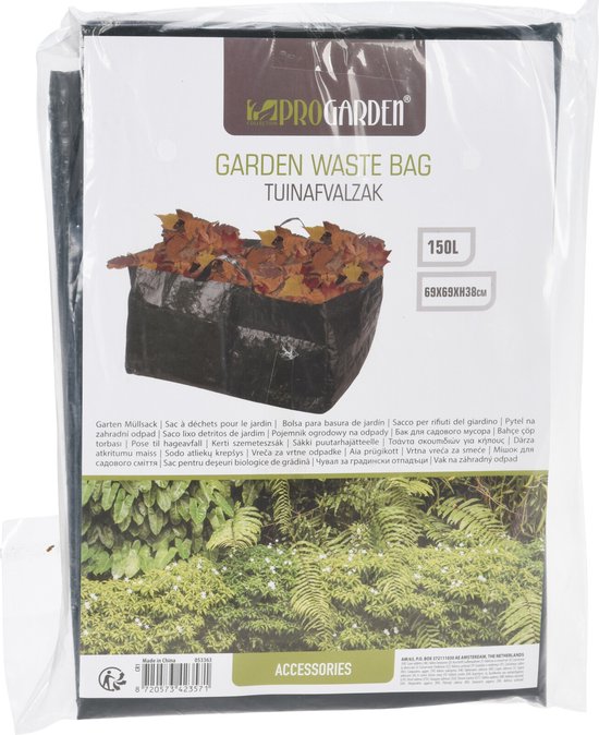 Tuinafvalzak - Vierkant-150L - 69x69xH38cm -Afvalzak Tuin - Opvouwbare tuinafvalzak-Herbruikbaar-Handvaten — afbeelding 2