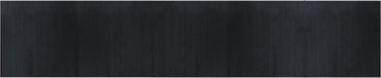 vidaXL - Vloerkleed - rechthoekig - 100x500 - cm - bamboe - zwart