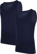 Undiemeister - Tanktop - Tanktop heren - Slim fit - Onderhemd - Gemaakt van Mellowood - Ronde hals - Storm Cloud (blauw) - 2-pack - M