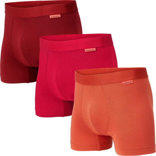 Undiemeister® Boxer Shorts 3-pack Red Shades - Sous-vêtements Premium pour hommes - Doux et soyeux - Finition Luxe - Ajustement parfait