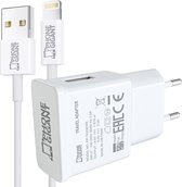 PhoneGigant Chargeur USB A 15 W + USB A vers Lightning - 1 mètre - Chargeur rapide - Adapté pour Apple - Wit