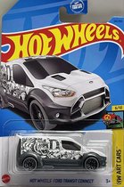 HOT WHEELS FORD TRANSIT CONNECT 64/250 1:64 HW ART CARS WHITE