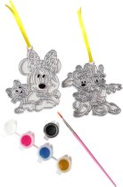 Disney Junior - Minnie en Katrien- 2x suncatcher - lint - kwast - 4 kleuren verf - knutselen - schilderen