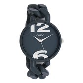OOZOO Timepieces - Rook grijze OOZOO horloge met rook grijze grove schakelarmband - C11268