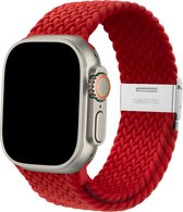 Innerlight® Nylon+ - Rood Geweven - 42/44/45/49mm - Nylon bandje geschikt voor Apple Watch - Geschikt als Apple watch bandje voor Series 1/2/3/4/5/6/7/8/9/SE/Ultra