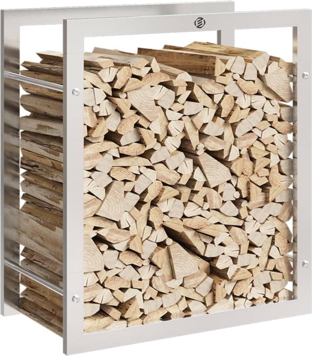 Equivera Haardhoutopslag - 50 x 28 x 56 - Houtopslag - Haardhout Opslag - Brandhoutrek - Houtberging