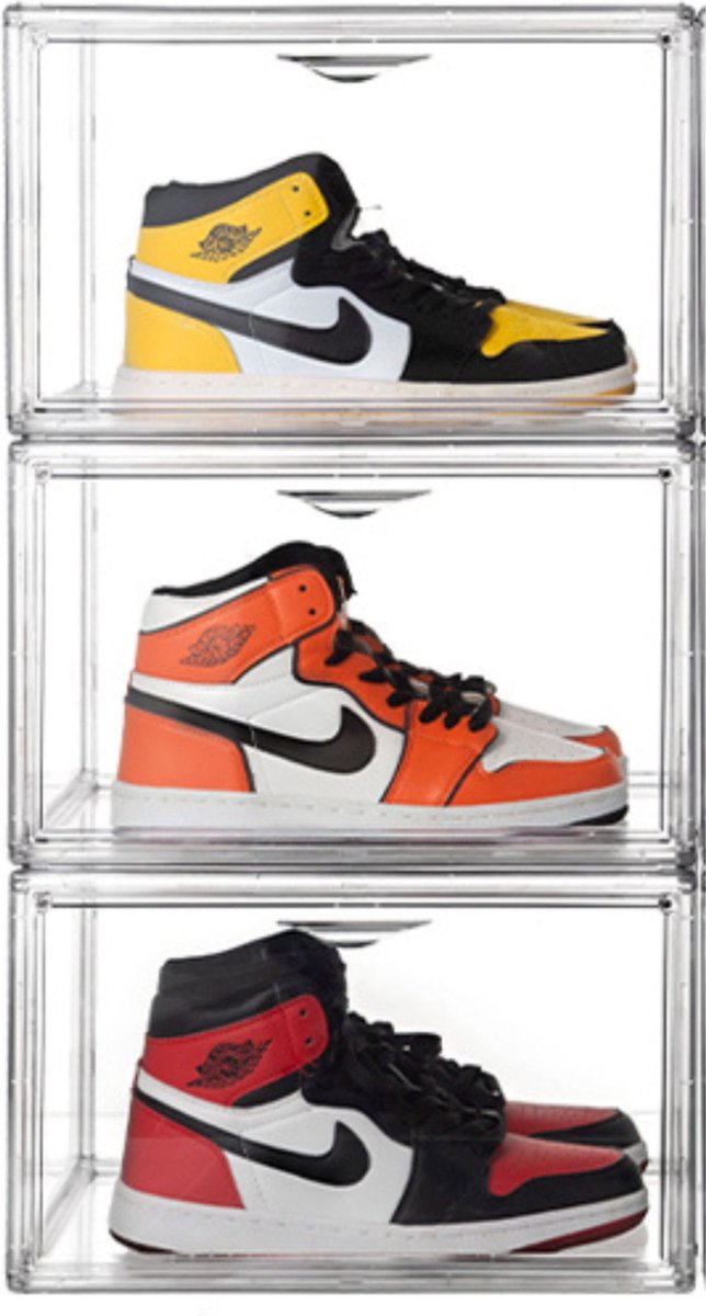 Stackkicks Premium Schoenenopbergsysteem - Schoenendoos Transparant - voor schoenen sneaker en hakken - 3 stuks