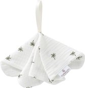 Cottonbaby speendoekje - soft - palmboompjes - wit/donkergroen