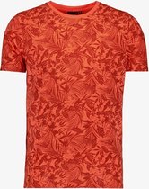Unsigned heren T-shirt met bloemenprint oranje - Maat XL