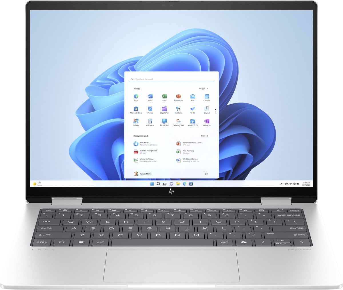 HP Envy X360 | 14-Fa0610nd - 14″ WUXGA IPS Glare Touchscreen - AMD Ryzen 5-8640HS - 16GB DDR5 - 512GB M.2 NVMe - Toetsenbordverlichting - W11 Home