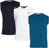 3-Pack Donnay T-shirt zonder mouw (589100) - Sportshirt - Heren - Navy/White/Petrol (581) - maat 3XL