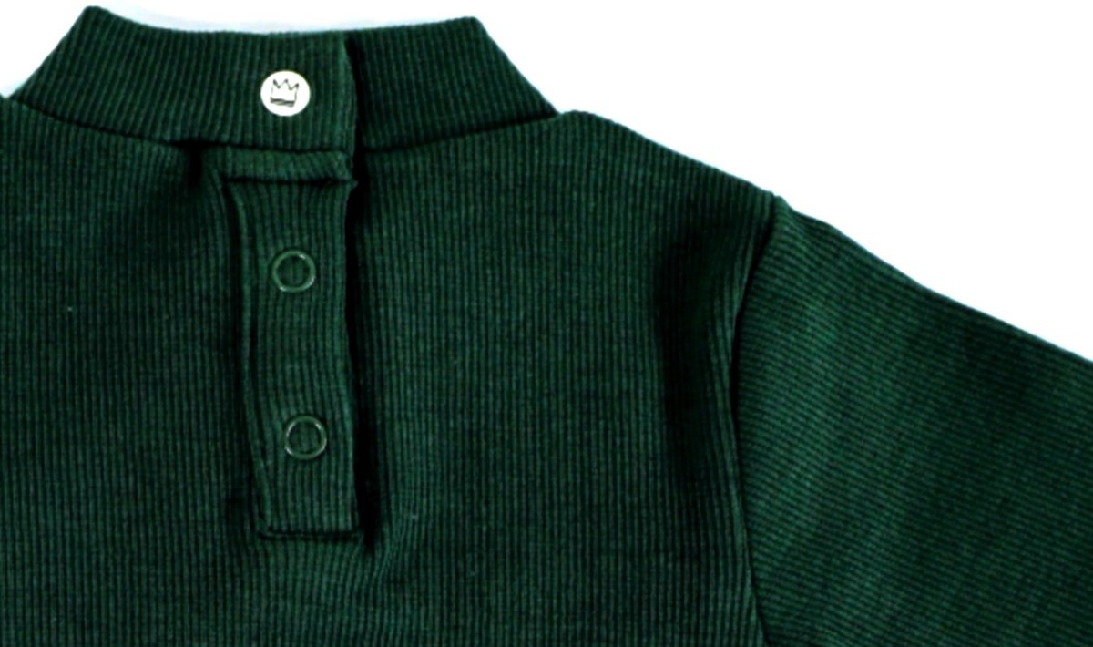 MXM Baby Romper- Turtleneck- Groen- Katoen- Lange mouwen- Maat 86