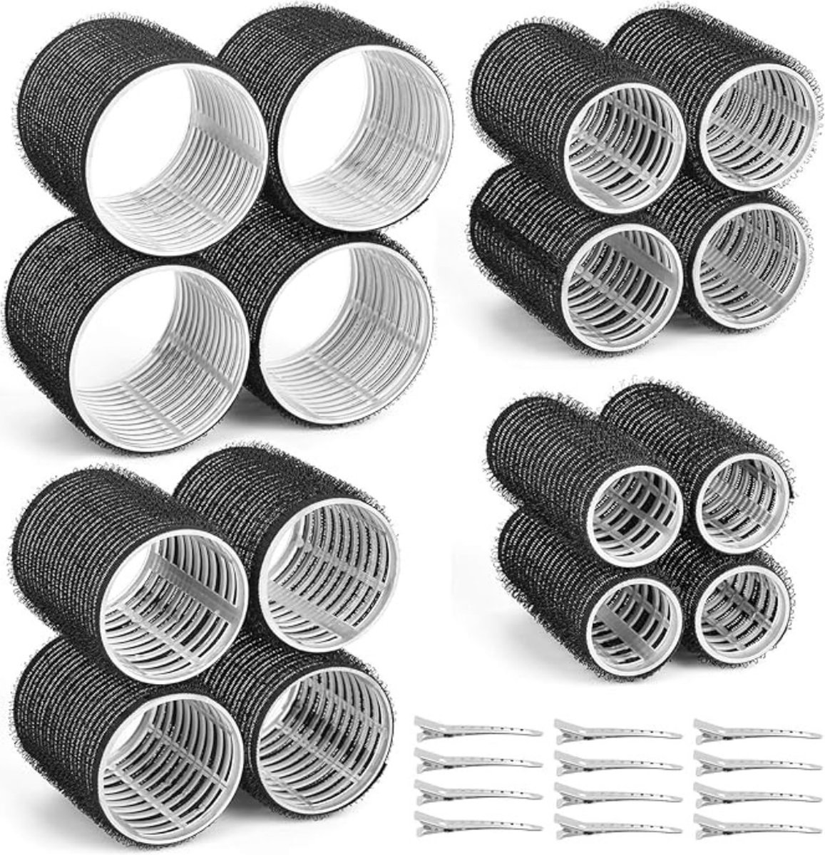 28 Delige Krulset – Krulset Rollers In 4 Maten – Haarkruller Inclusief Clips – Haar Kruller – Haarrollers – Haar Rollers – Kleefrollers - Krullen Zonder Hitte - Voor Lang, Medium En Kort Haar