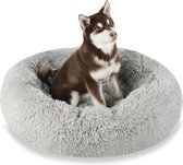 Hondenbed, wollig, kattenbed, wasbaar en afneembaar, rond, hondenmat met ritssluiting, antislip onderkant, voor grote, middelgrote en kleine honden, S, 60 cm, lichtgrijs, Orthopedisch