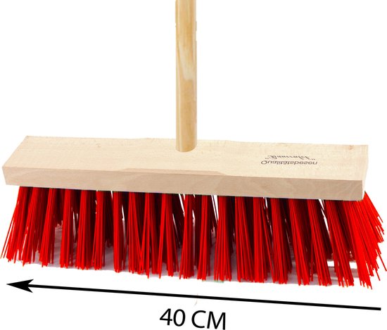 Sorex Bezem buiten - 40 cm - rood - steel 120 cm - harde bezem - straatbezem van Sorex — afbeelding 3