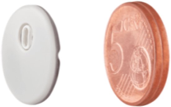 Witte sensor naast een 5 eurocent munt.