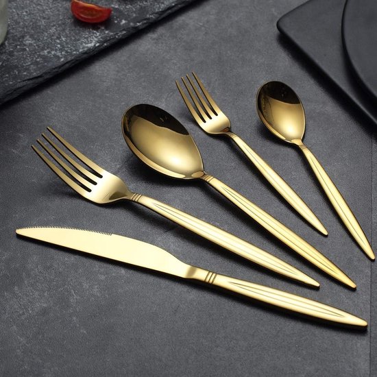 thumbnail: 4-delige RVS Bestekset Voor Kinderen - Vaatwasmachinebestendig - Met Afgeronde Randen