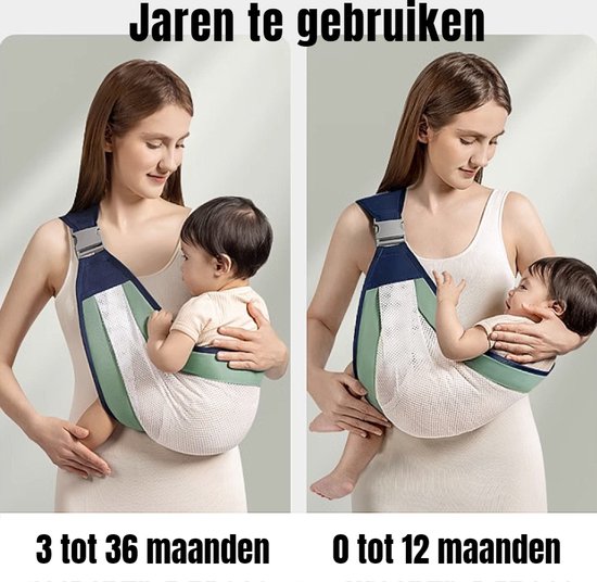 Allernieuwste.nl® Baby Draagzak Draagdoek Babydrager GRIJS - 0 to 3 jaar - Ergonomische Veilige Buikdrager Baby Drager Babydraagzak - Grijs van Merkloos — afbeelding 3