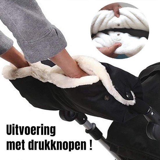 Allernieuwste.nl® Kinderwagen Handschoenen Handwarmer Buggy - Wollen Binnenzijde - Winddicht - Waterdicht - Gants de Poussette - Warme Handen Wanten - 2-in-1 - Olifantjes van Allernieuwste.nl® — afbeelding 2