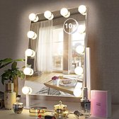Montzys® Hollywood Spiegel met Verlichting - Make Up Spiegel - LED Dimbaar Licht - 47.5x30cm - Inclusief 10x Vergroting