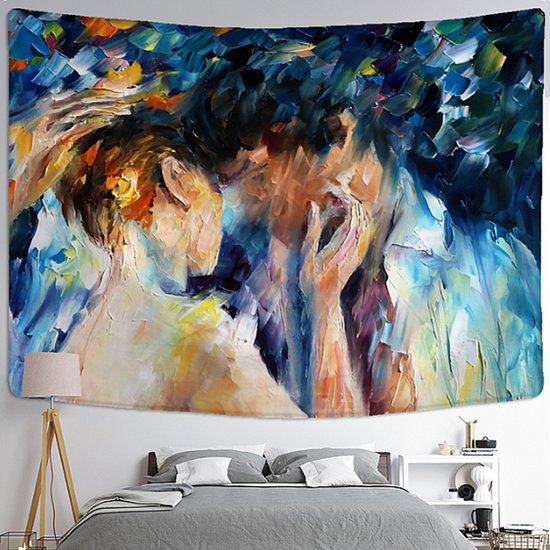 Allernieuwste.nl® Onze Liefdes Kus Wandkleed Wandtapijt Wanddecoratie Muurkleed Tapestry - Abstract Graffiti - Kleur - 200 x 150 cm