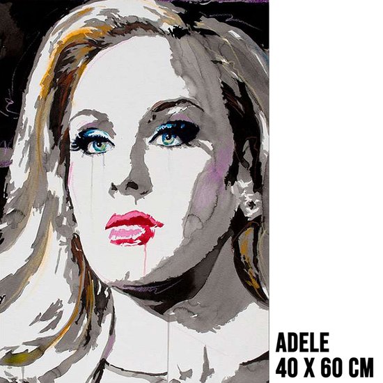 Allernieuwste.nl® Canvas Schilderij Adele Popzangeres - Britse zangeres Adele - kleur - 40 x 60 cm
