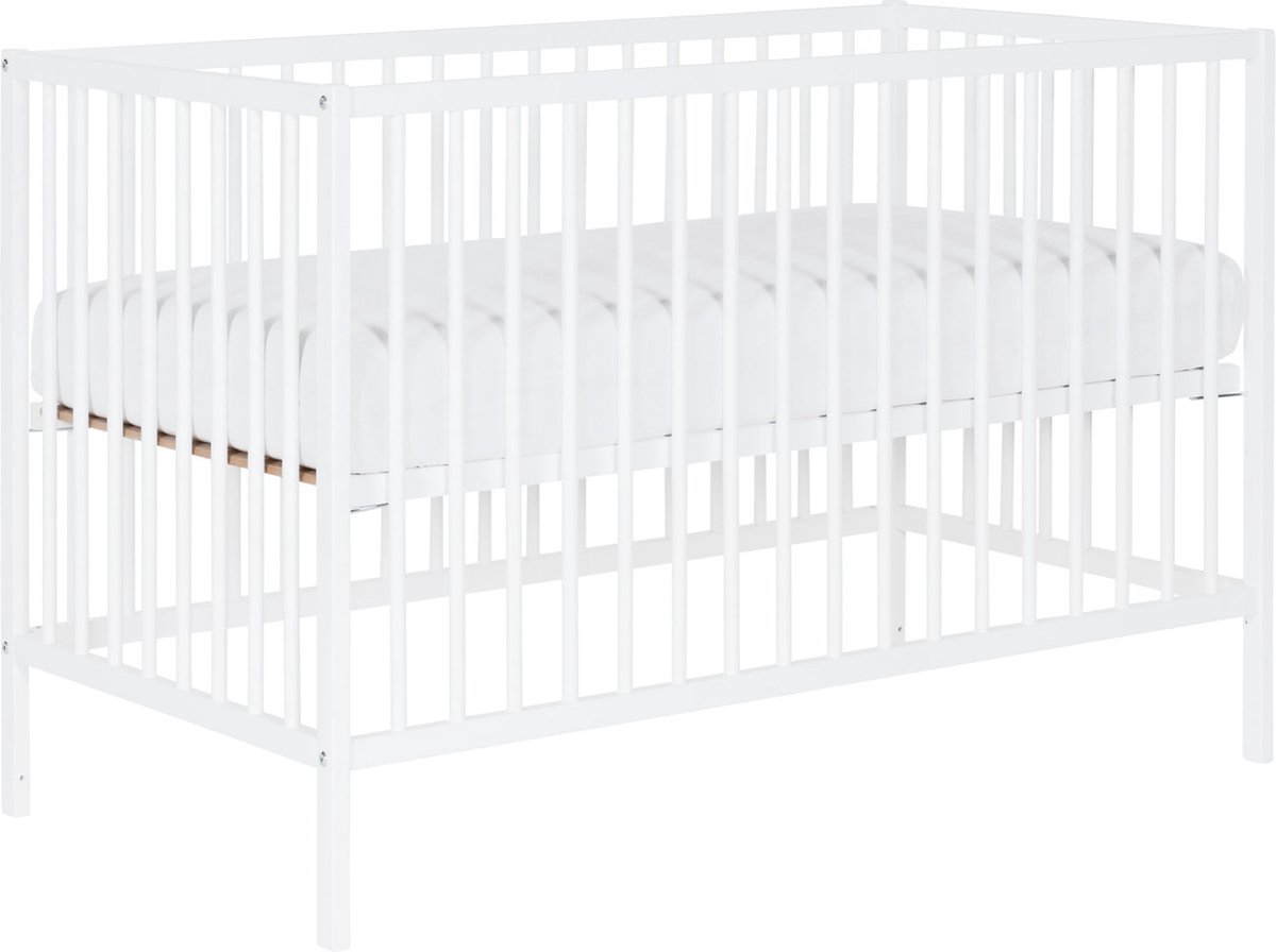 Bol.com Puck Ledikant Raw Beuken Mat Wit 60x120 cm aanbieding