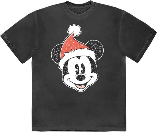 Disney Mickey Mouse - Santa Hat Heren T-shirt - 2XL - Zwart