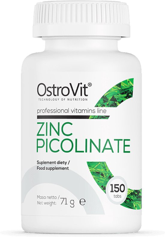Mineralen - Zinc Picolinate - 150 Tablets - OstroVit - Zinkpicolinaat Supplementen