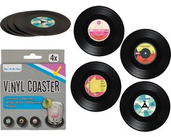 LP onderzetters vinyl rond - single - plaat - langspeelplaat - muziek