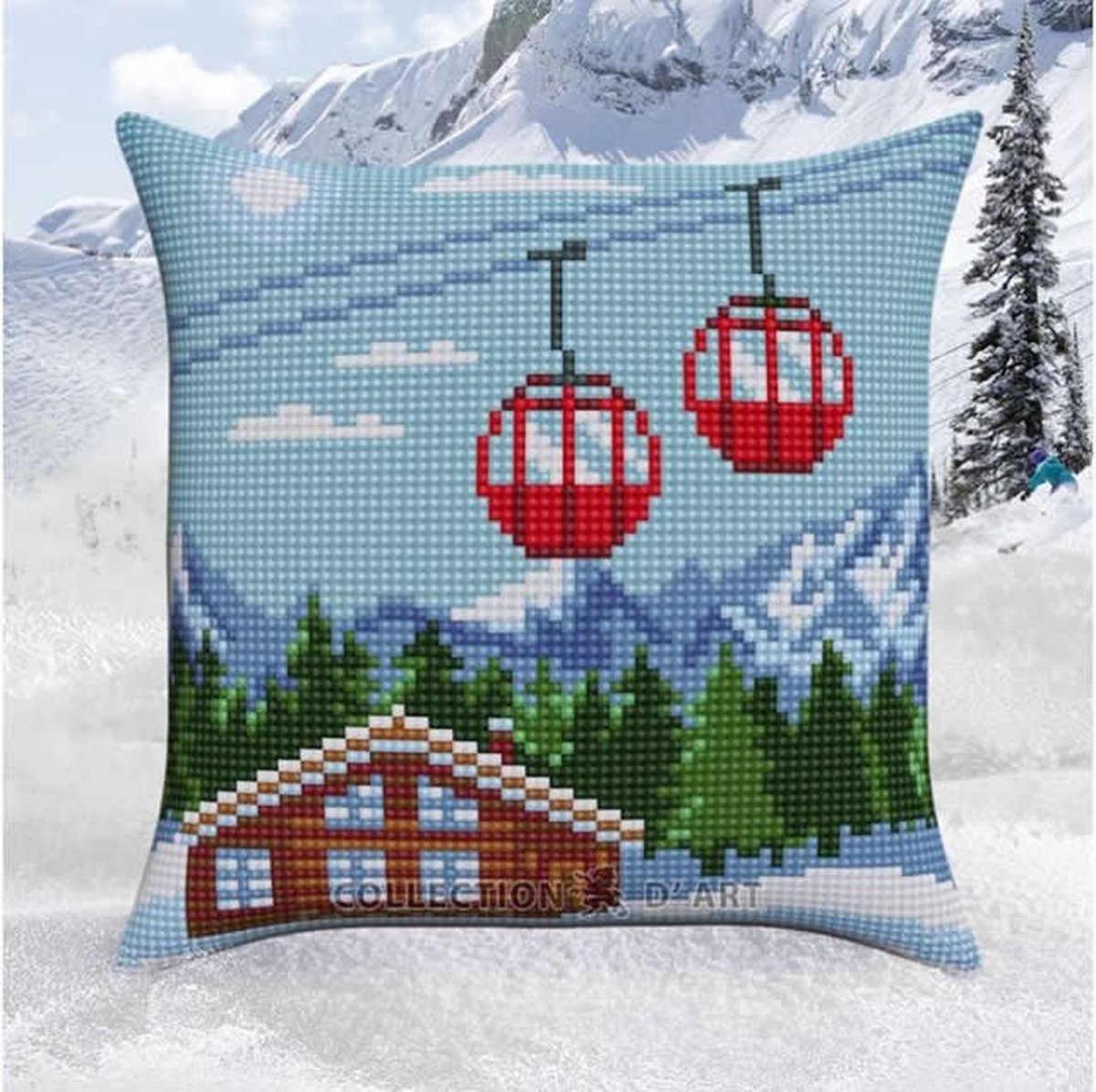 Collection d'Art Winter Holidaysl Kruissteekkussen pakket 5491