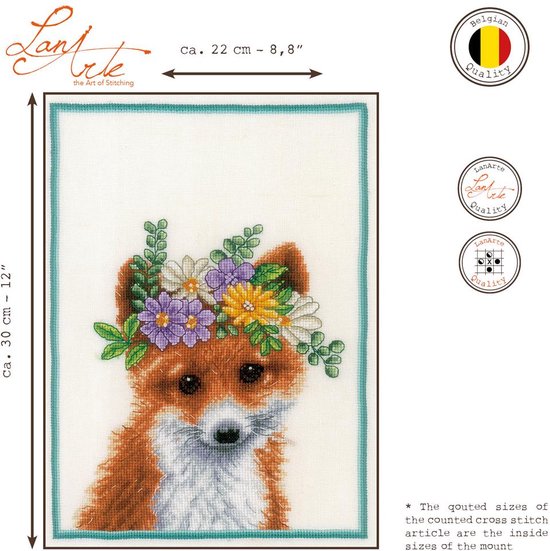 Kit Point De Croix Lanarte Iris - Modèle à Compter, Toile 30ct, Fournitures Incluses