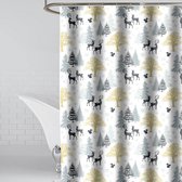 Douchegordijn 180 x 200 cm Badgordijn EVA Waterdicht Anti Schimmel Badkamergordijn met 12 Douchegordijn Haken Wasbaar Shower Curtain voor Badkamer Badkuip - Hertjes