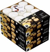 SPAAS Kaarsen - XL Theelichtjes in Transparante Cup - XL Waxinelichtjes - 72 Stuks - Wit - ±10 Branduren - Voordeelverpakking