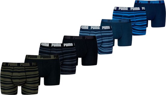 Puma Boxers Heritage Stripe - Lot de 8 boxers homme - Multicolore - Sous-vêtements homme - Taille XL
