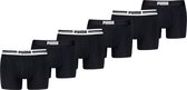 Puma Boxershorts Everyday Placed Logo - 6 pack Zwarte heren boxers - Heren Ondergoed - Black / Black - Maat S
