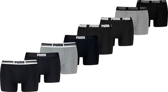 Puma Boxers - Pack de 8 boxers pour hommes - Noir/Gris - Sous-vêtements pour hommes - Taille XL