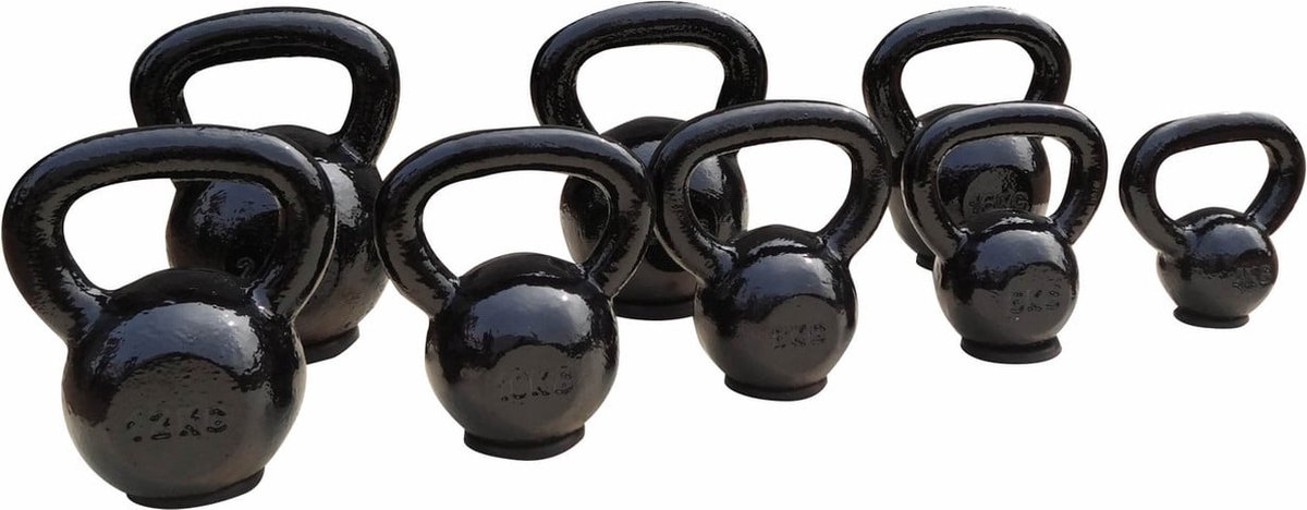 Toorx Fitness Gietijzeren Kettlebell - Met Rubber Basis - 6 kg - Zwart