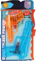 Happy People Set Pistolet à eau - 2x - petit modèle - 11 et 17 cm - bleu/orange - pistolet à eau